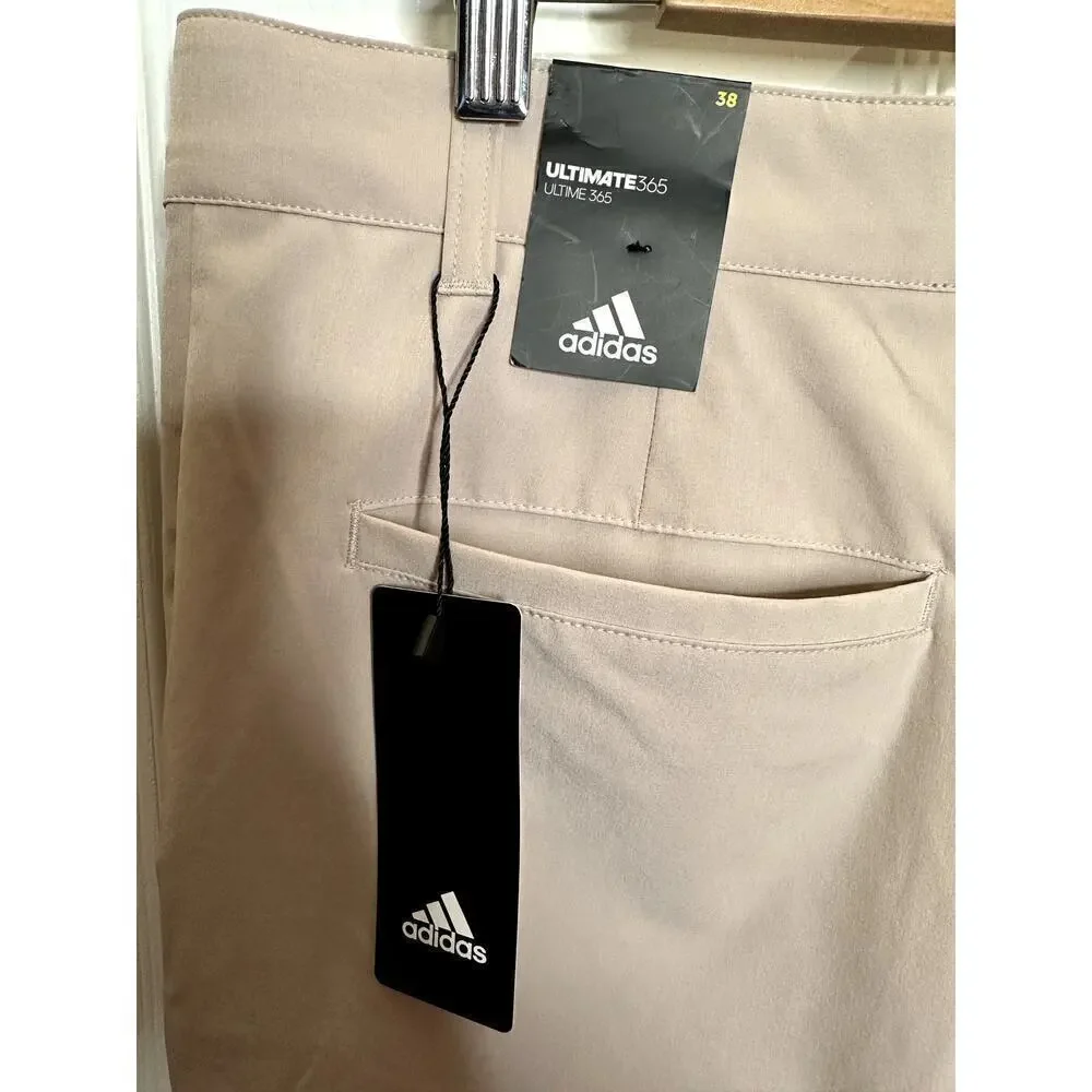 Adidas Taupe Stretch Flat Front Modern Golf Chino Shorts Men's Size 38 NWT